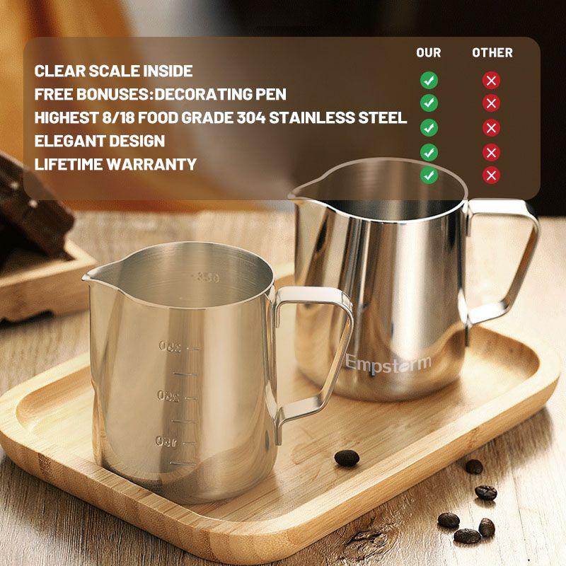 Pitcher Scale Pink Scale 600ml Stainless Steel Milk Frothing Pitcher - 304 Steel ...